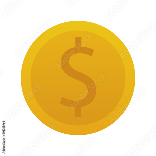 coin money dollar financial isolated icon