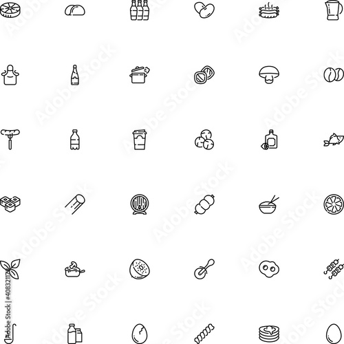 icon vector icon set such as: fragile, basil, segment, haricot, exotic, glyph, kiwi, eggshell, stick, julienne, ruote, circle, green, form, garment, pancakes, orecchiette, salmon, ravioli, kidney