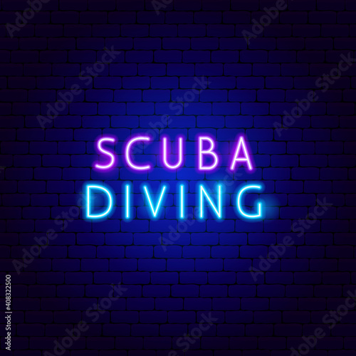 Scuba Diving Neon Text