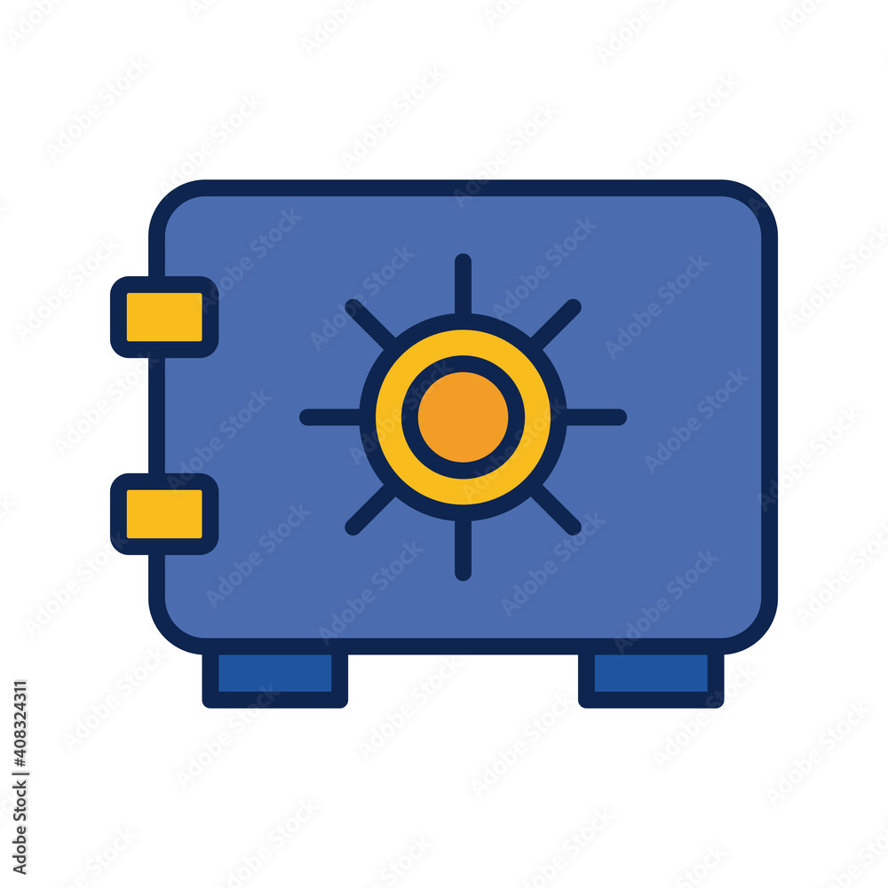 safe box bank flat style icon
