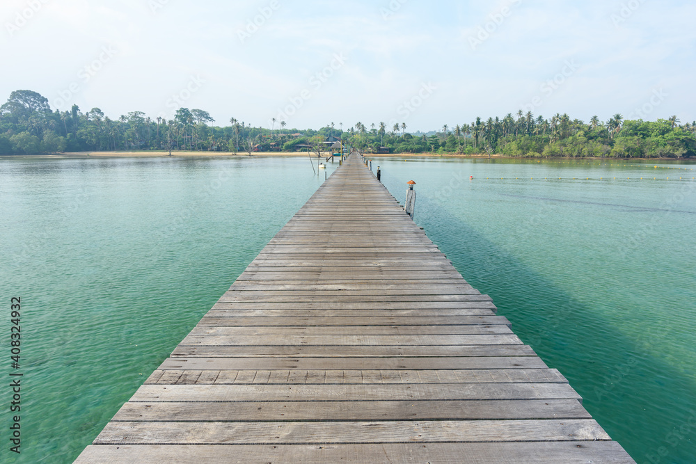 custom made wallpaper toronto digitalWooden bridge on sea for entry to the beautiful island.