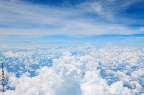 Cloud and blue sky aerial view