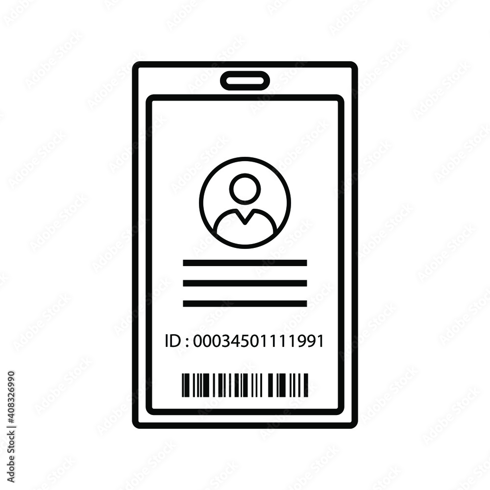 Fototapeta premium ID Card Icon - User With Identity Profile Vector illustration on white background color editable