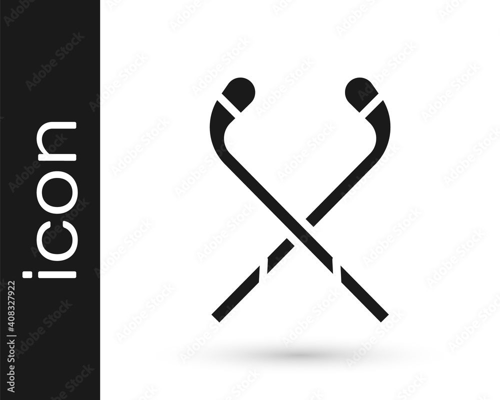 Grey Ice hockey sticks icon isolated on white background. Vector Illustration. Grey Ice hockey sticks icon isolated on white background. Vector Illustration.