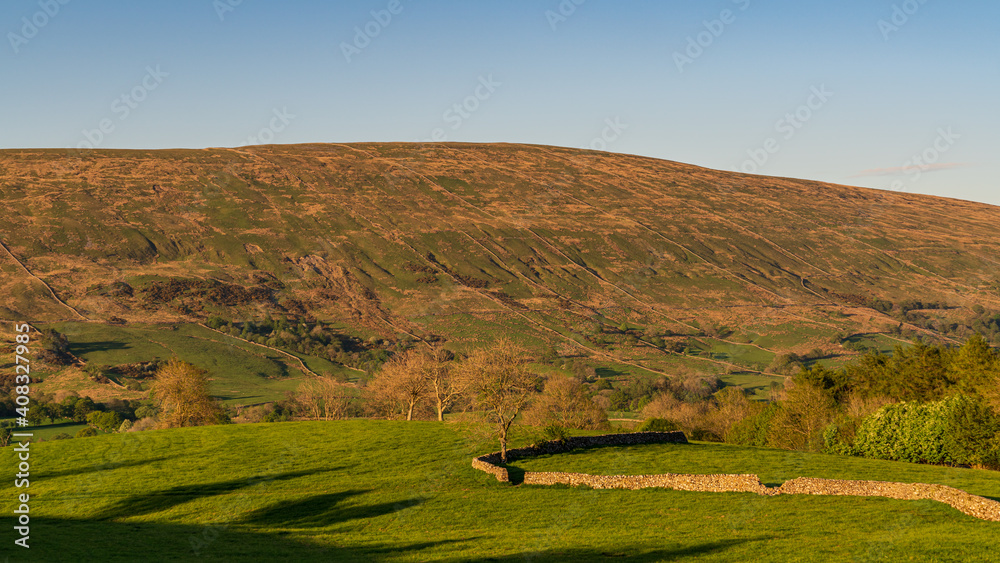 Yorkshire Dales landscape in the Dent Dale near Gawthrop, Cumbria, England, UK