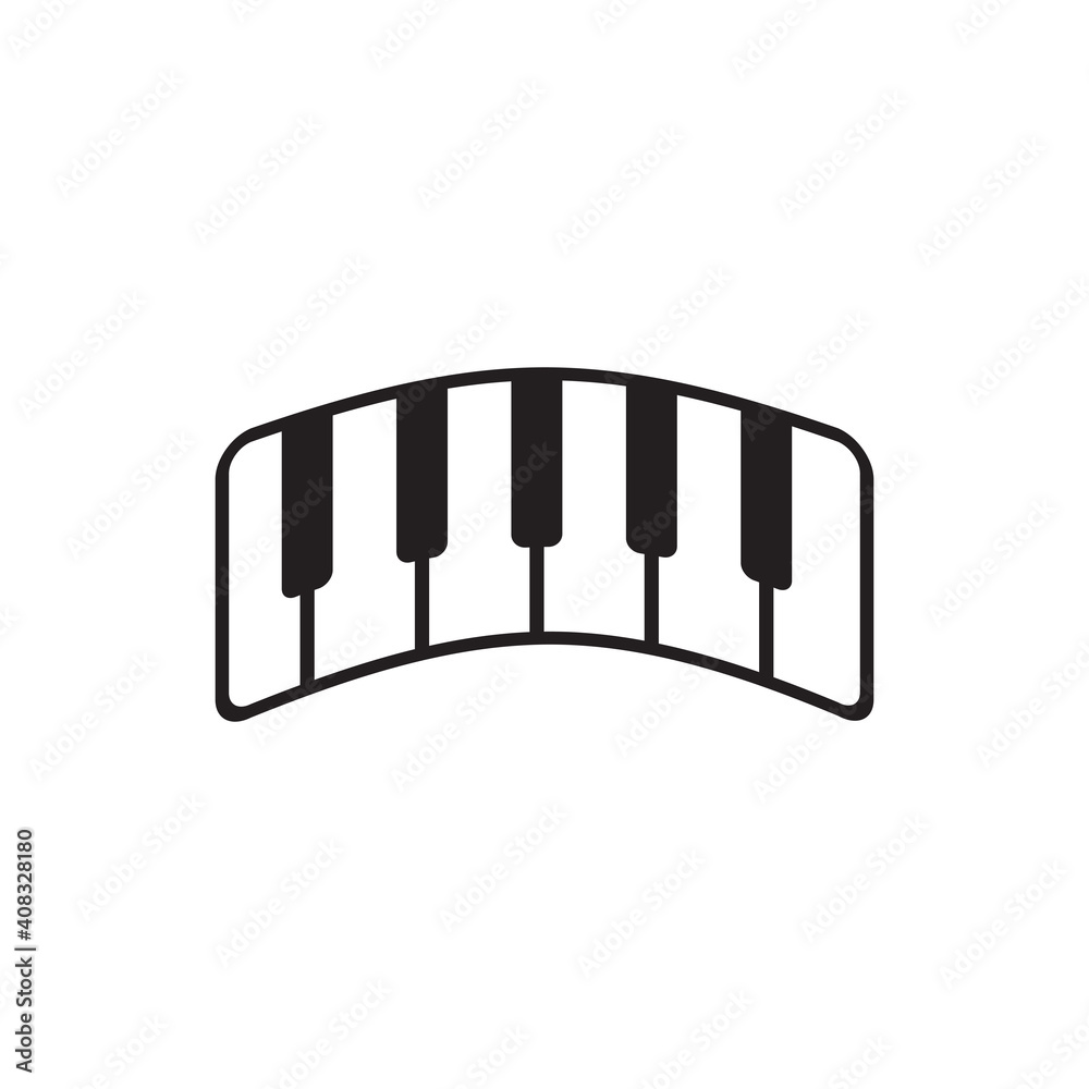 Piano keyboard logo design template Piano keyboard logo design template