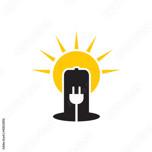 Battery icon logo design template