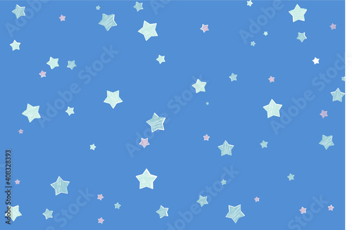 Christmas abstract background. Festive winter background made of stars and doodles. Transparent white background.