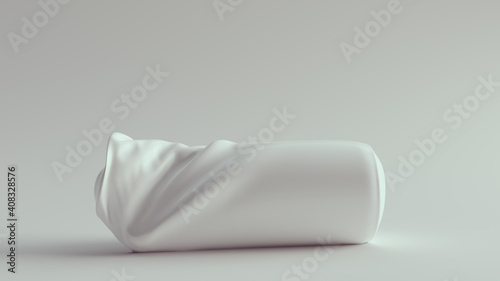 Fototapeta Naklejka Na Ścianę i Meble -  White Cylinder Crushed Sculpture 3d illustration render	
