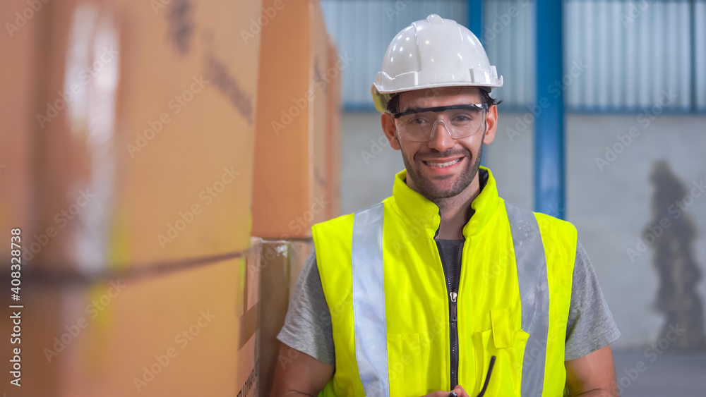 Portrait of storage worker in warehouse Portrait of storage worker in warehouse