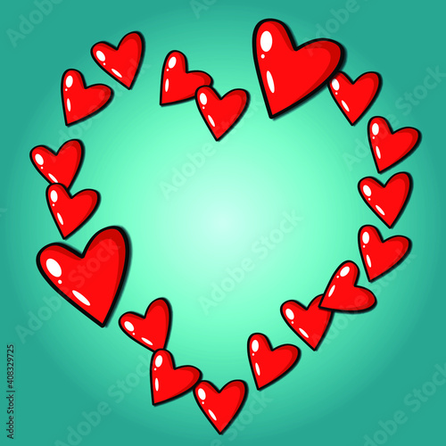 Valentine heart shape in cartoon hearts
