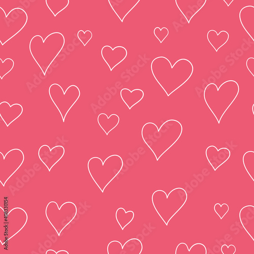 Seamless Valentines day pattern with hearts. Vector.