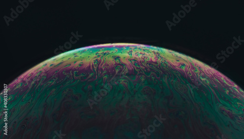 Soap Bubble Ball abstract background texture semicircle.  Beautiful background pattern texture for designModel of Space or planets universe cosmic. photo