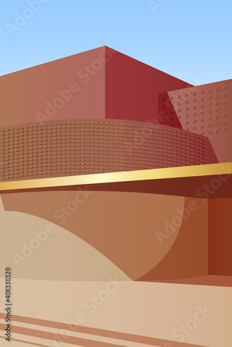Modern Architecture of a Museum In Marrakesh, Morocco