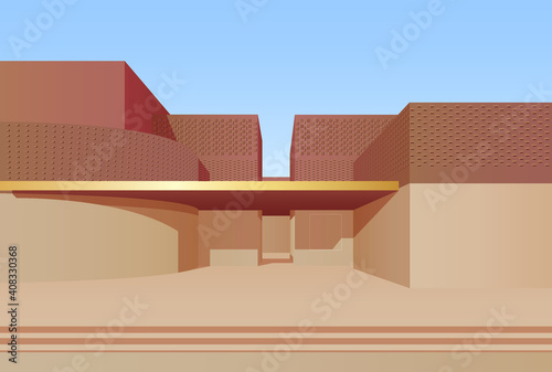 Modern Architecture of a Museum In Marrakesh, Morocco