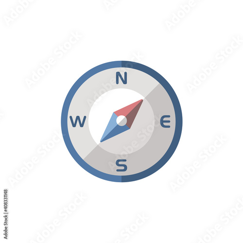 Compass north east direction. Flat icon. Isolated weather vector illustration