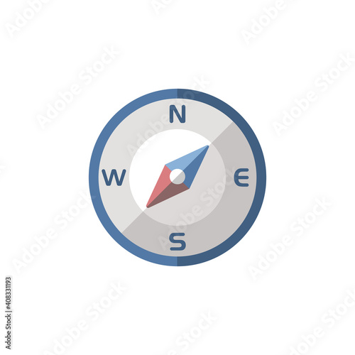 Compass south west direction. Flat icon. Isolated weather vector illustration