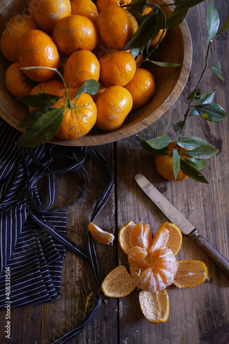 Juicy orange tangerines