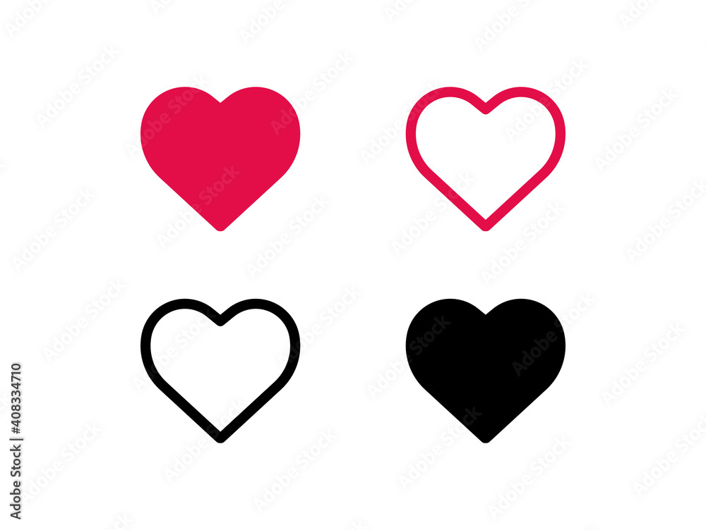 Heart vector collection. Love symbol icon set. Graphic design in the concept of love.Vector love symbol for Valentine's Day.vector illustration.