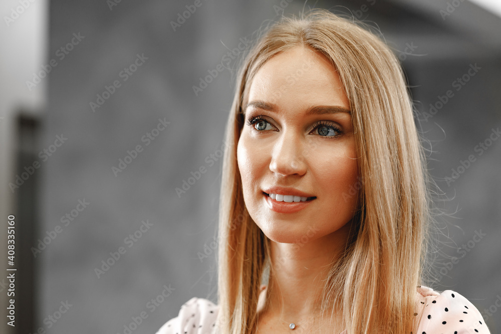 Portrait of caucasian young beautiful woman in formal wear Portrait of caucasian young beautiful woman in formal wear