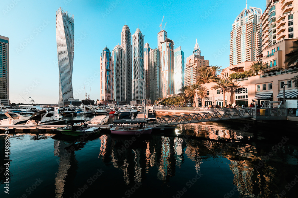 Obraz premium The Marina of Dubai, United Arab Emirates, Asia