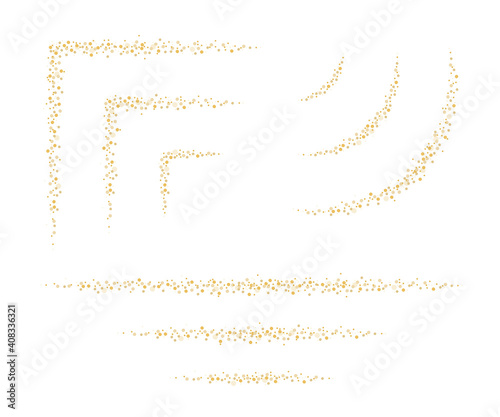 Gold Glitter Confetti Sparkle Decoration Element Shapes