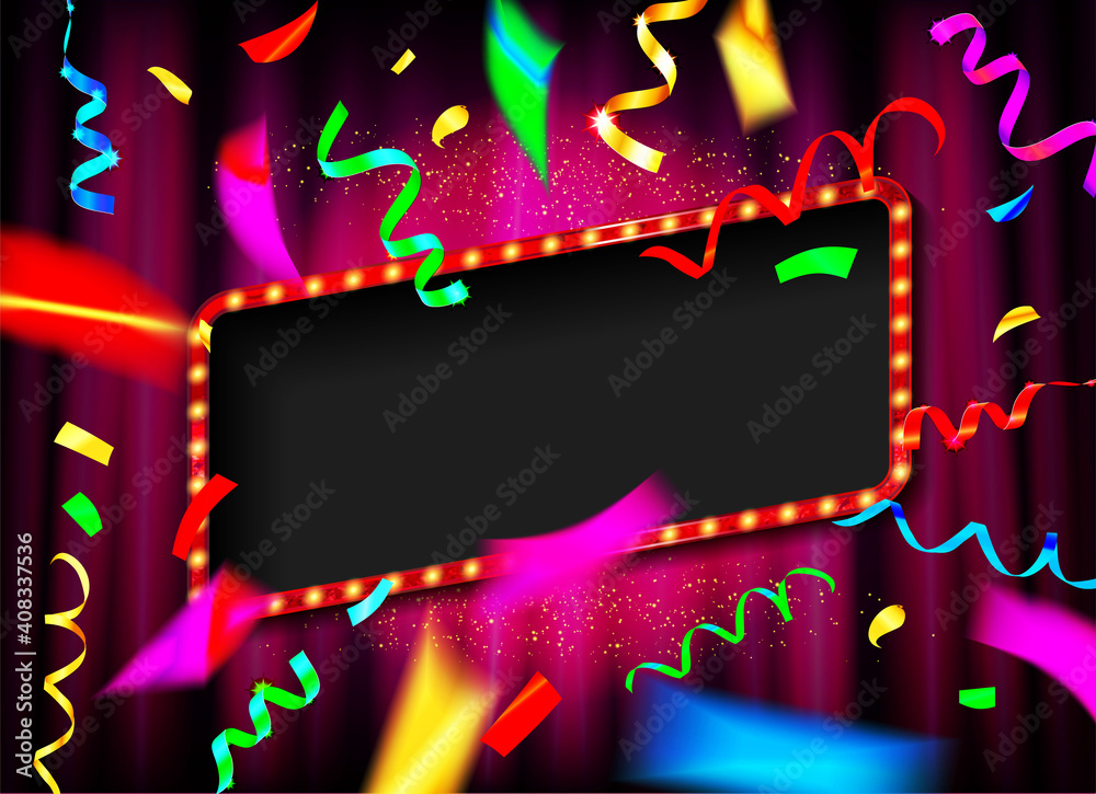 Obraz premium Glowing lights retro frame