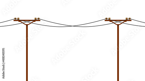 Electric pole vector. electric pole on white background. free space for text. photo