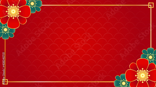 Lunar new year wallpaper. Chinese background vector. free space for text.
