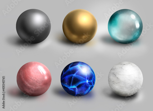 Different balls of different materials