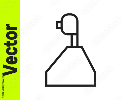 Black line Gear shifter icon isolated on white background. Transmission icon. Vector Illustration.