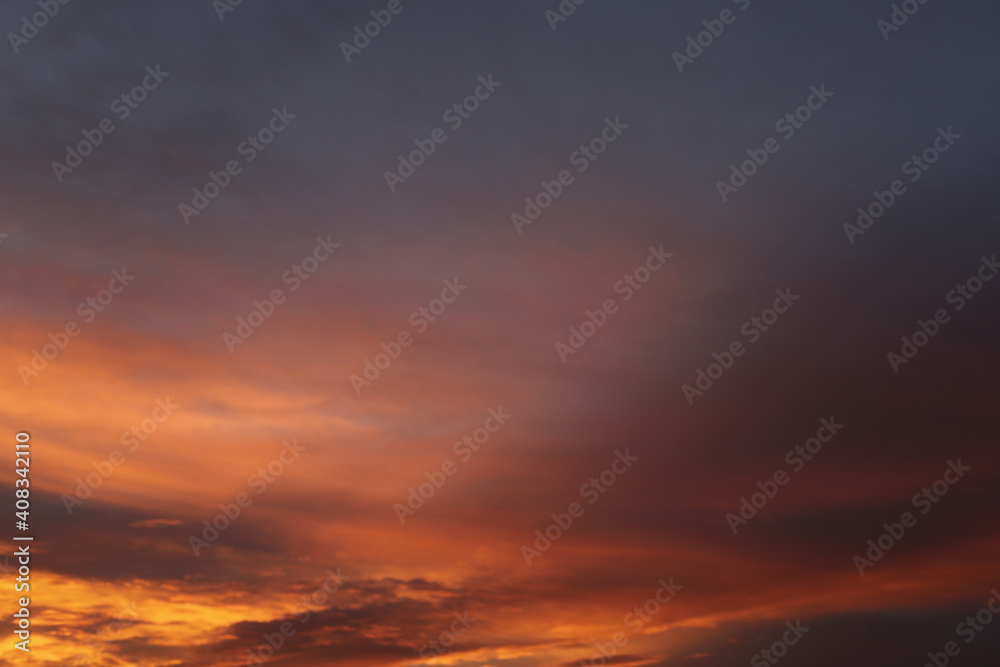 Bright sunset on winter in Netherlands