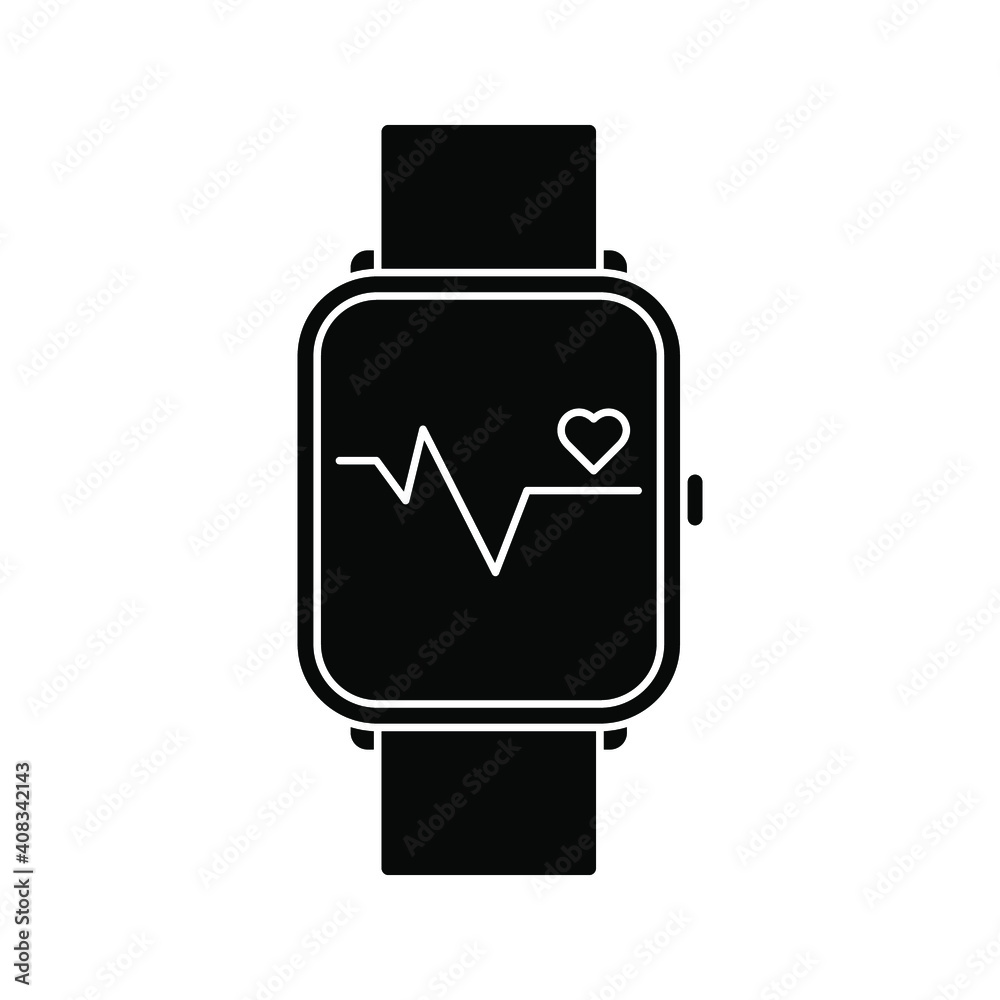 smartwatch with heart rate icon. vector illustration smartwatch with heart rate icon. vector illustration