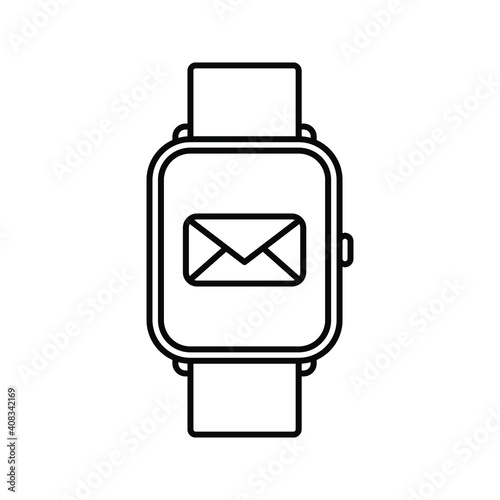 smartwatch with mail icon. vector illustration