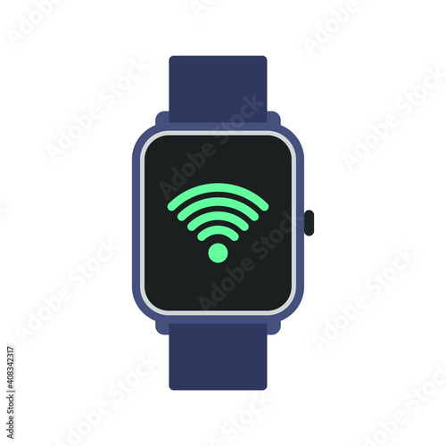 smartwatch with wifi icon. vector illustration