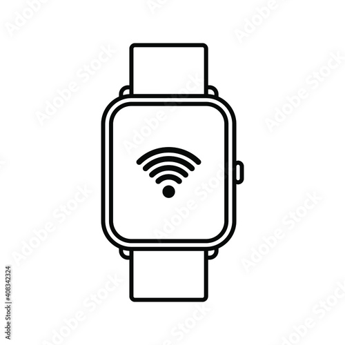 smartwatch with wifi icon. vector illustration