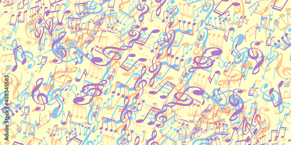 Abstract background of musical notes.Musical concept.Vector illustration.	