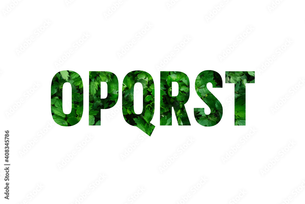 English alphabet in green letters on a white background.Zero waste.Concept.Eco-friendly life.Protection of the environment.Let's save nature together.Recycling.Eco.Spring.banner English alphabet in green letters on a white background.Zero waste.Concept.Eco-friendly life.Protection of the environment.Let's save nature together.Recycling.Eco.Spring.banner