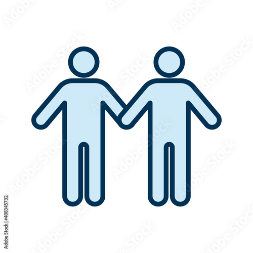 men couple gay figures flat style icon