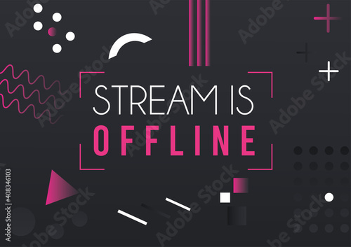 stream is offline lettering memphis style in gray background