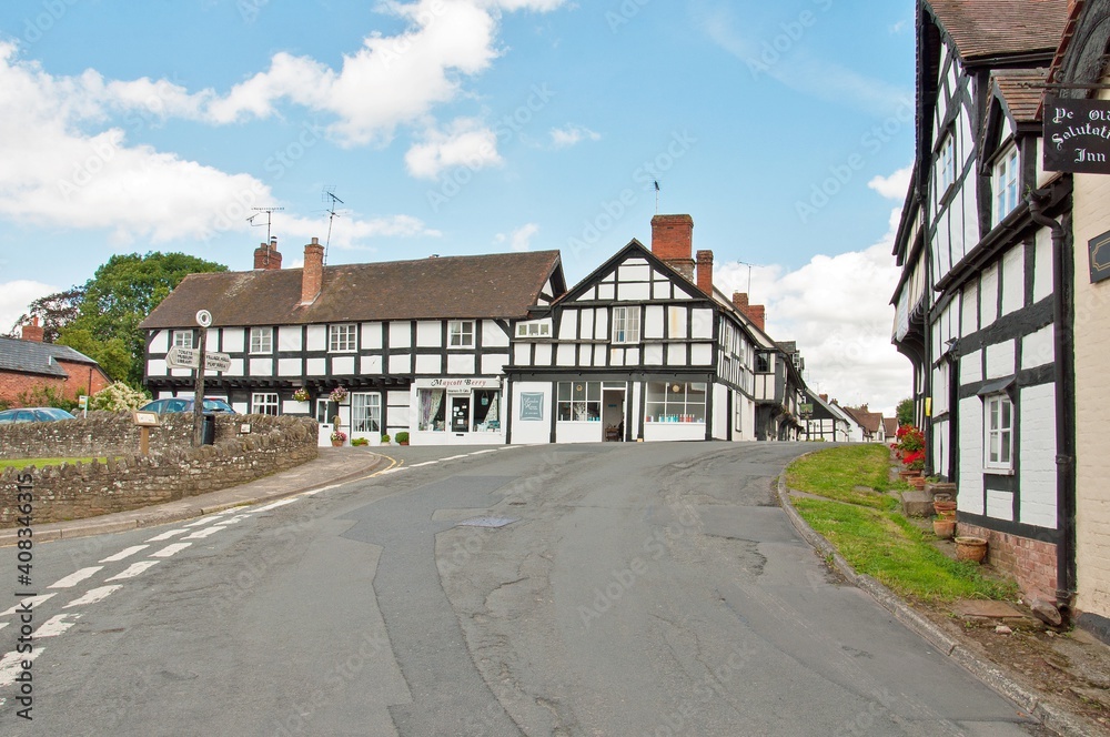 Weobley village in England. Weobley village in England.