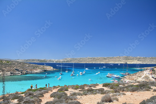 Blue Lagoon on Comino island, Malta.