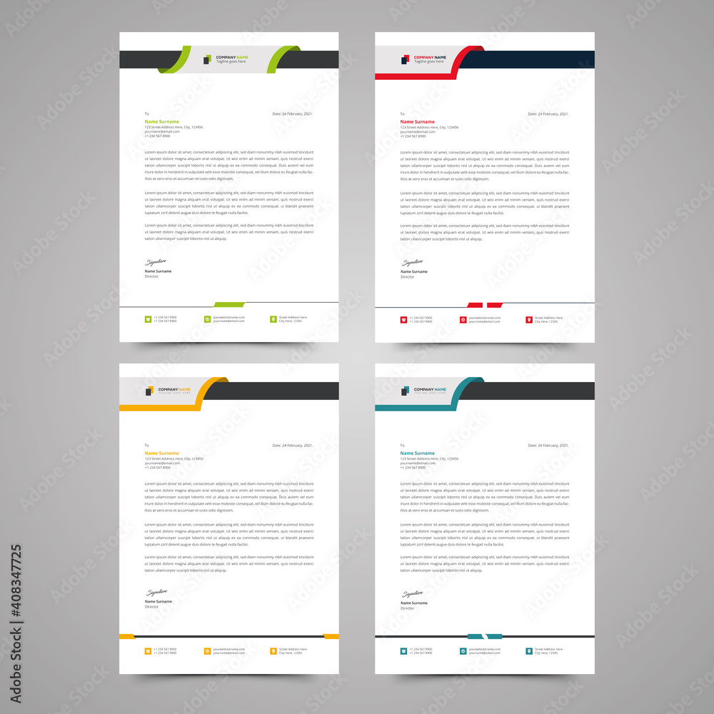 modern abstract letterhead business letterhead template design vector bundle