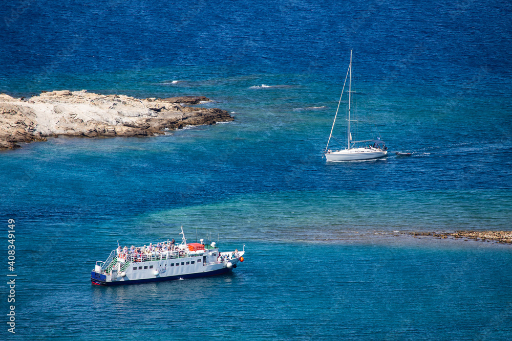 Sailing and cruising in Aegean Sea, Greece.