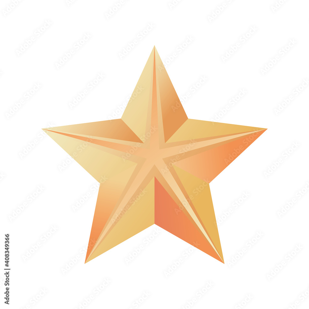 christmas star golden decoration icon