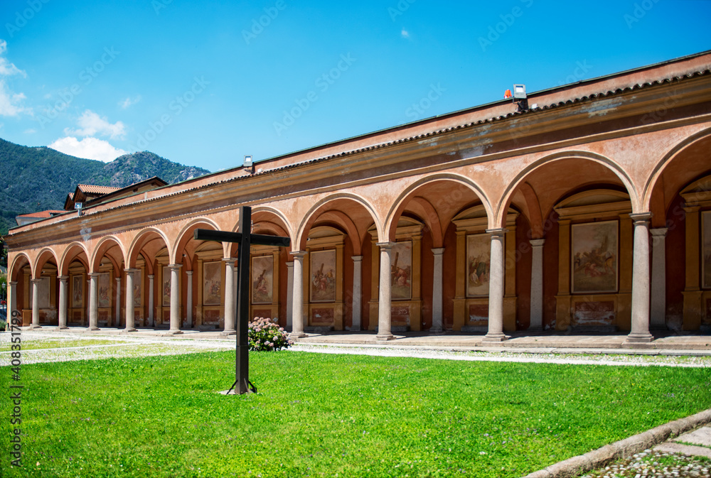 Beautiful architecture  historical centre of Baveno, Maggiore Lake, Italy.