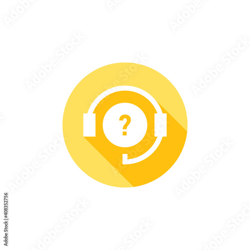 Free Download Support icon. Online Questions. Online support icon. Hotline support service with headphones. Flat design. Vector illustration - GFXLoad