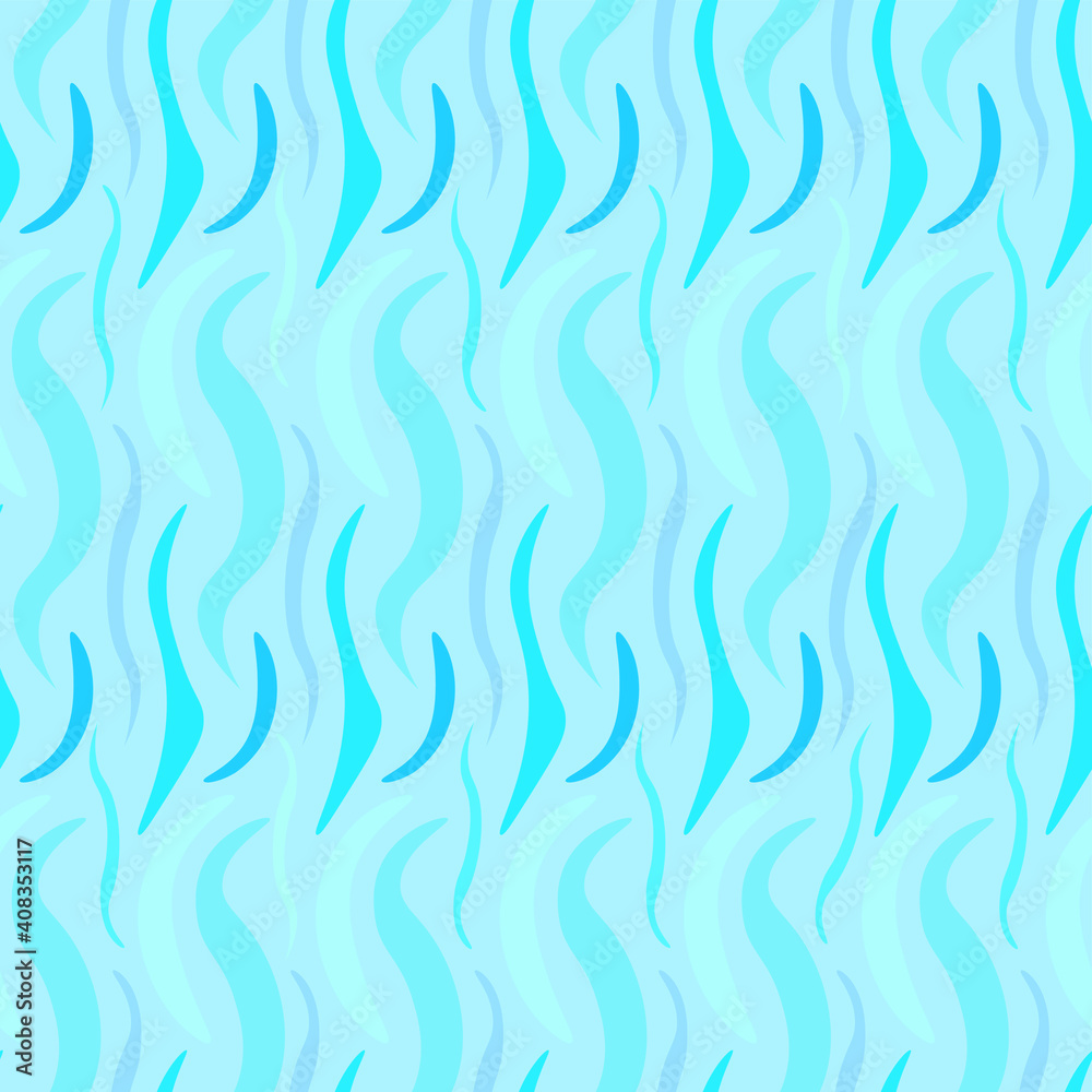 Blue wave seamless pattern art design stock vector illustration for web, or print, for fabric print