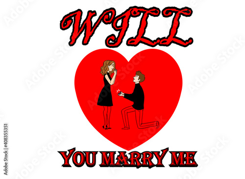 Will you marry me typography T shirt design.  love t shirt design vector illustrator.