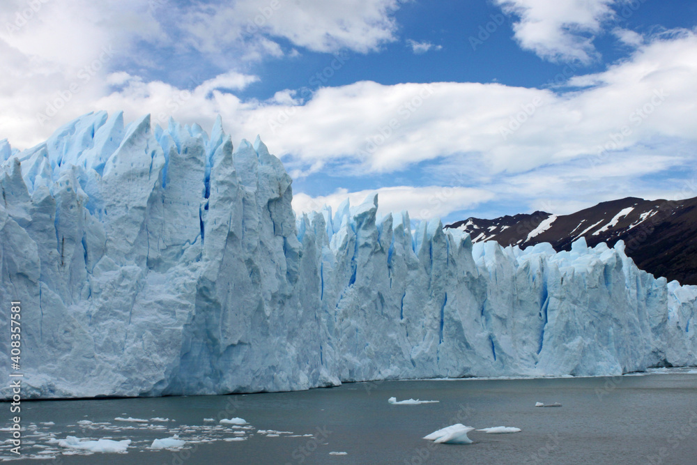 Panorama landscape of Perito Moreno Ice Glacier in Argentina, South America